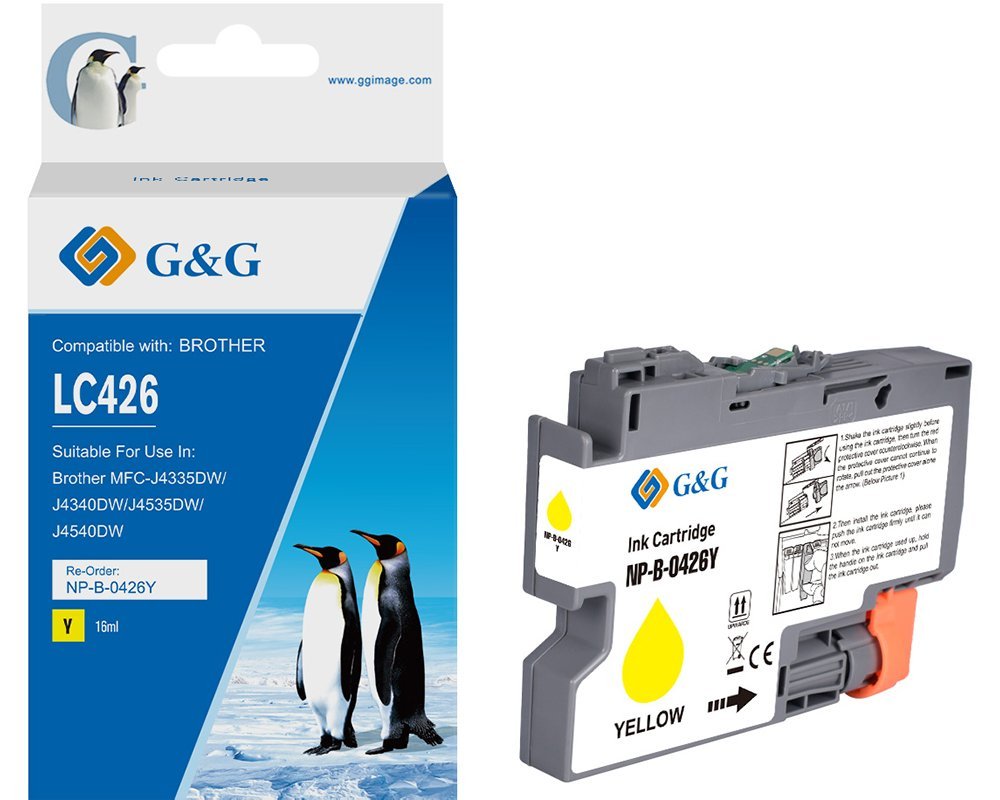 G&G Tinte Compatible Con Brother Lc-426y Amarillo (1500 Páginas)