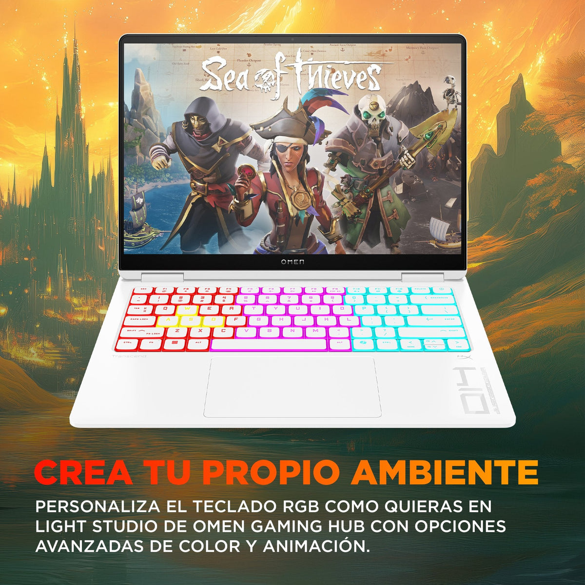 Portátil Gaming Hp Omen Transcend 14-Fb1003ns, Intel Core Ultra 9 285h, 64gb, 1tb Ssd, Nvidia Geforce Rtx 5070 8gb, 14" Oled, W11 - Blanco