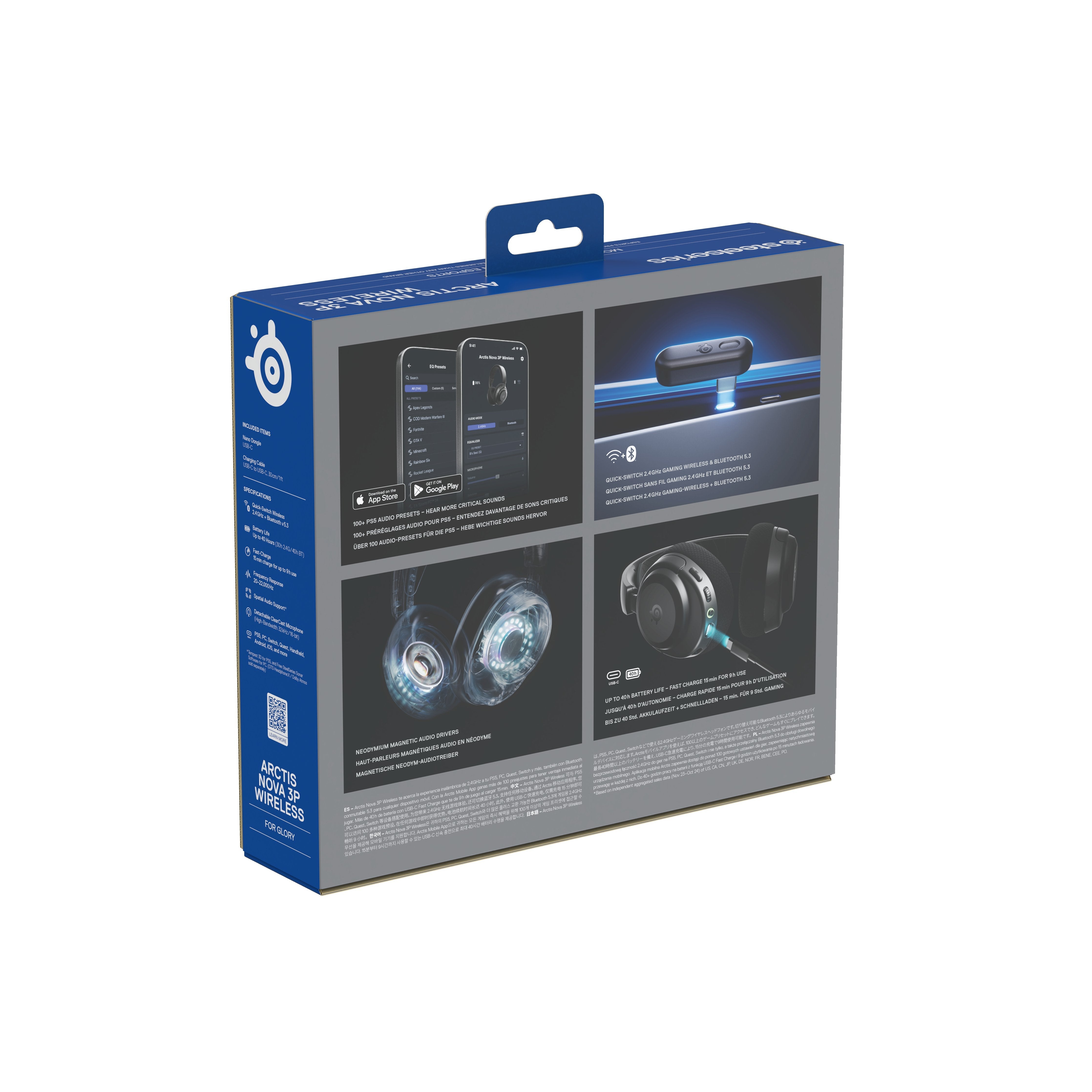 EAN 5707119059510 - Steelseries Arctis Nova 3P Auriculares Inalámbrico Diadema Música/uso diario Bluetooth Negro imagen 7