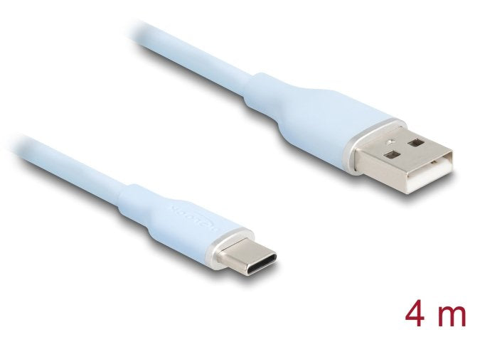 Delock 81224 Cable Usb 2.0 Usb Tipo-A Macho A Usb Type-C Macho 4 M Azul Silicona