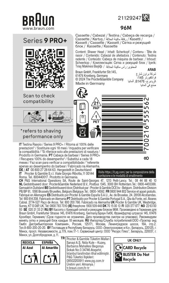 EAN 8700216555562 - Braun Series 9 96M Cabezal para afeitado imagen 3