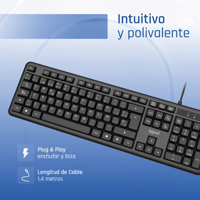 Teclado Oficina Usb Estándar Ck-Office-105t Negro