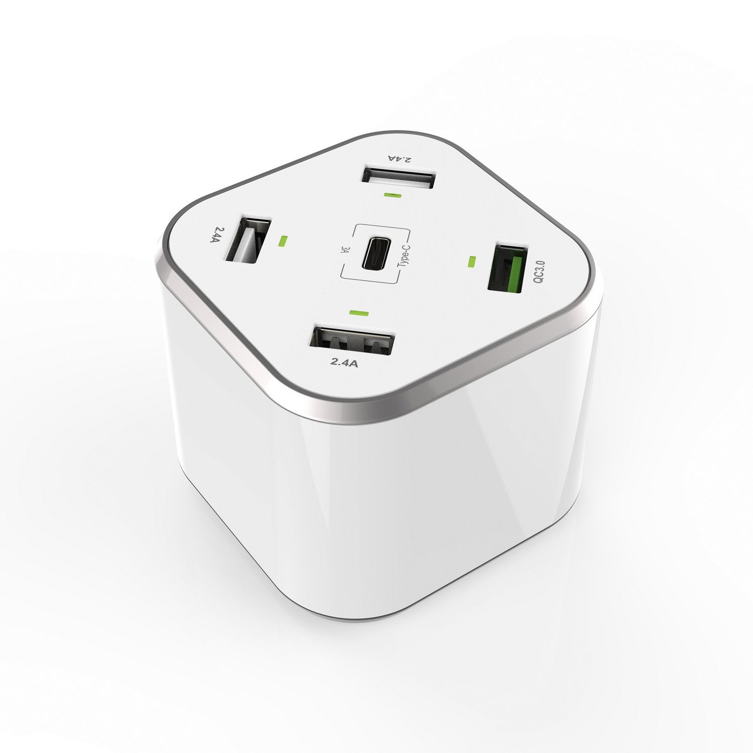 Aisens Cargador 48w 5 Puertos 3xusb-A 1xusb-C 1xusb Qc3.0, Blanco
