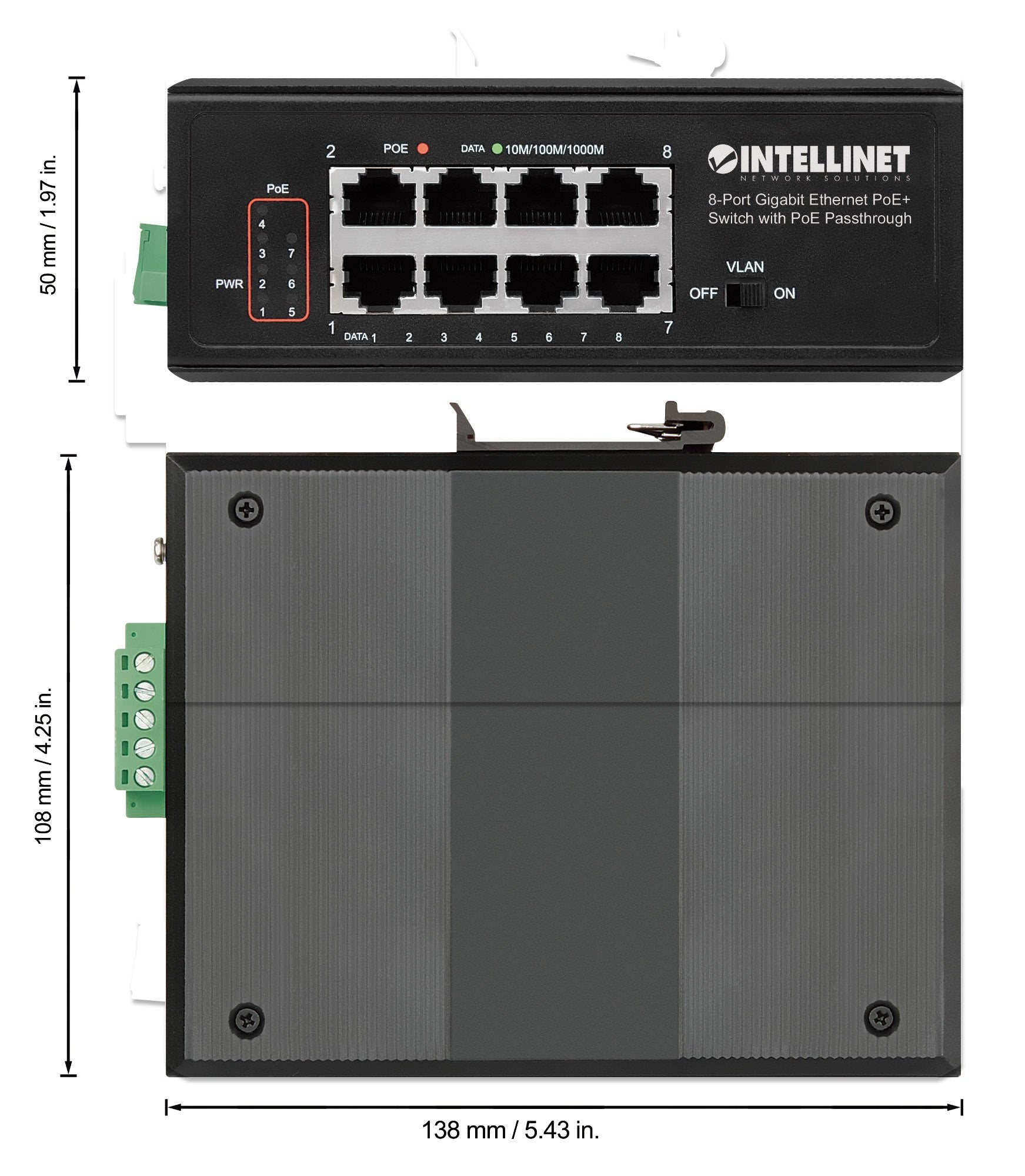 EAN 0766623561624 - Intellinet 561624 switch Gigabit Ethernet (10/100/1000) Energía sobre Ethernet (PoE) Negro imagen 5
