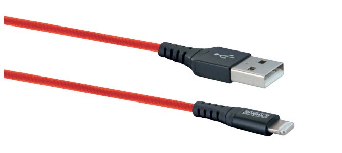 Schwaiger Usb 2.0 Cable M. A->Apple Lightning 1,2m Rojo