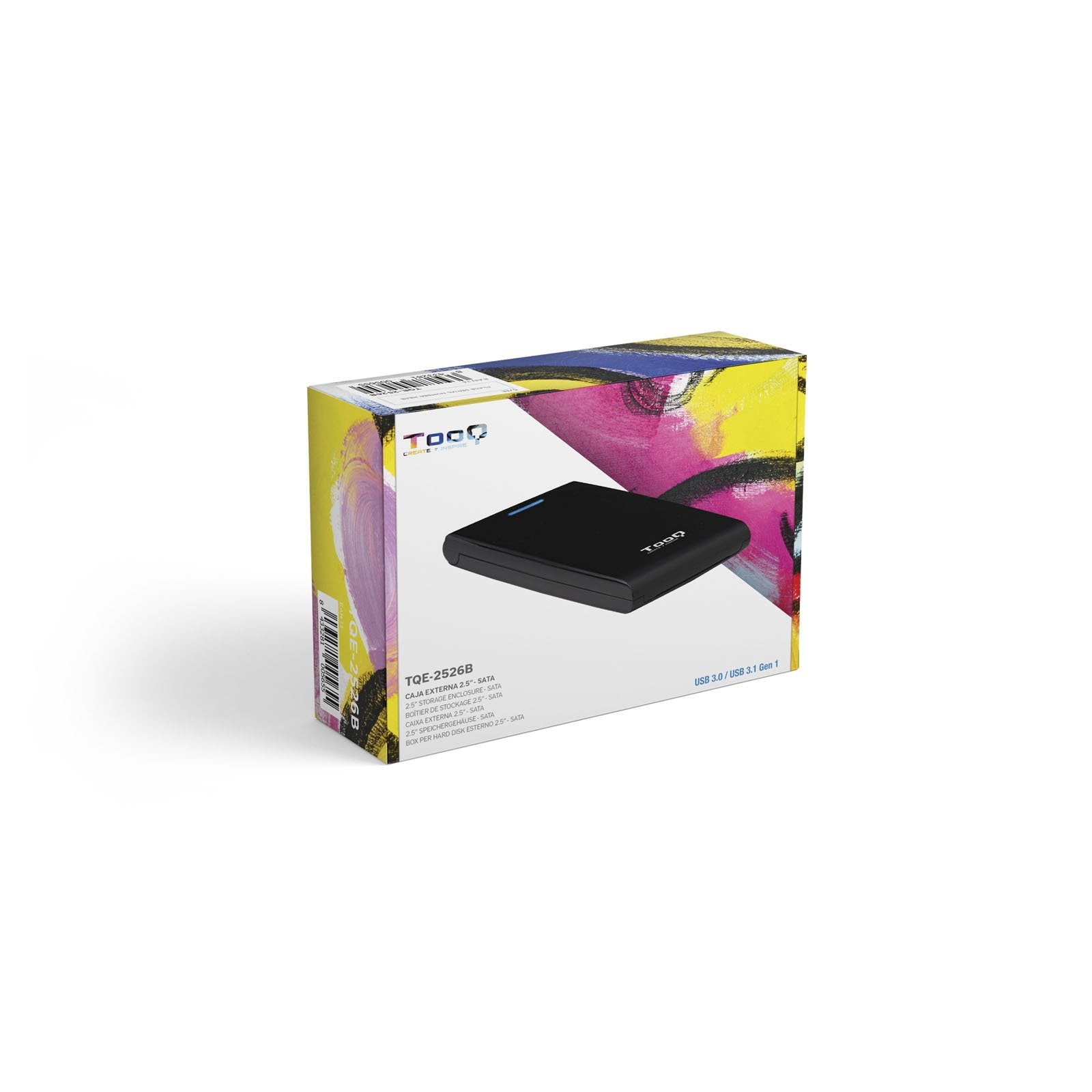 EAN 8433281005655 - TooQ TQE-2526B caja para disco duro externo Caja de disco duro (HDD) Negro 2.5" USB con suministro de cor imagen 6