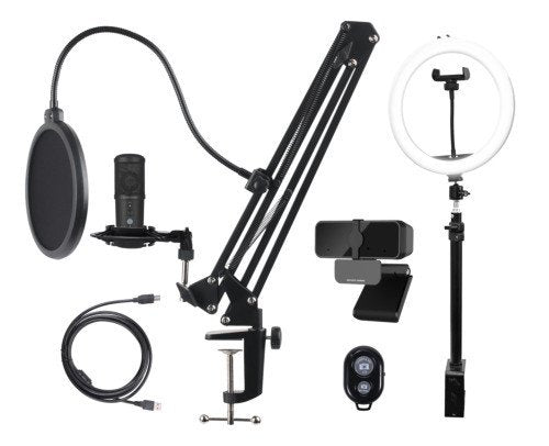 Deltaco Streaming Kit (Mikro, Lichtring, StNder U.A.)