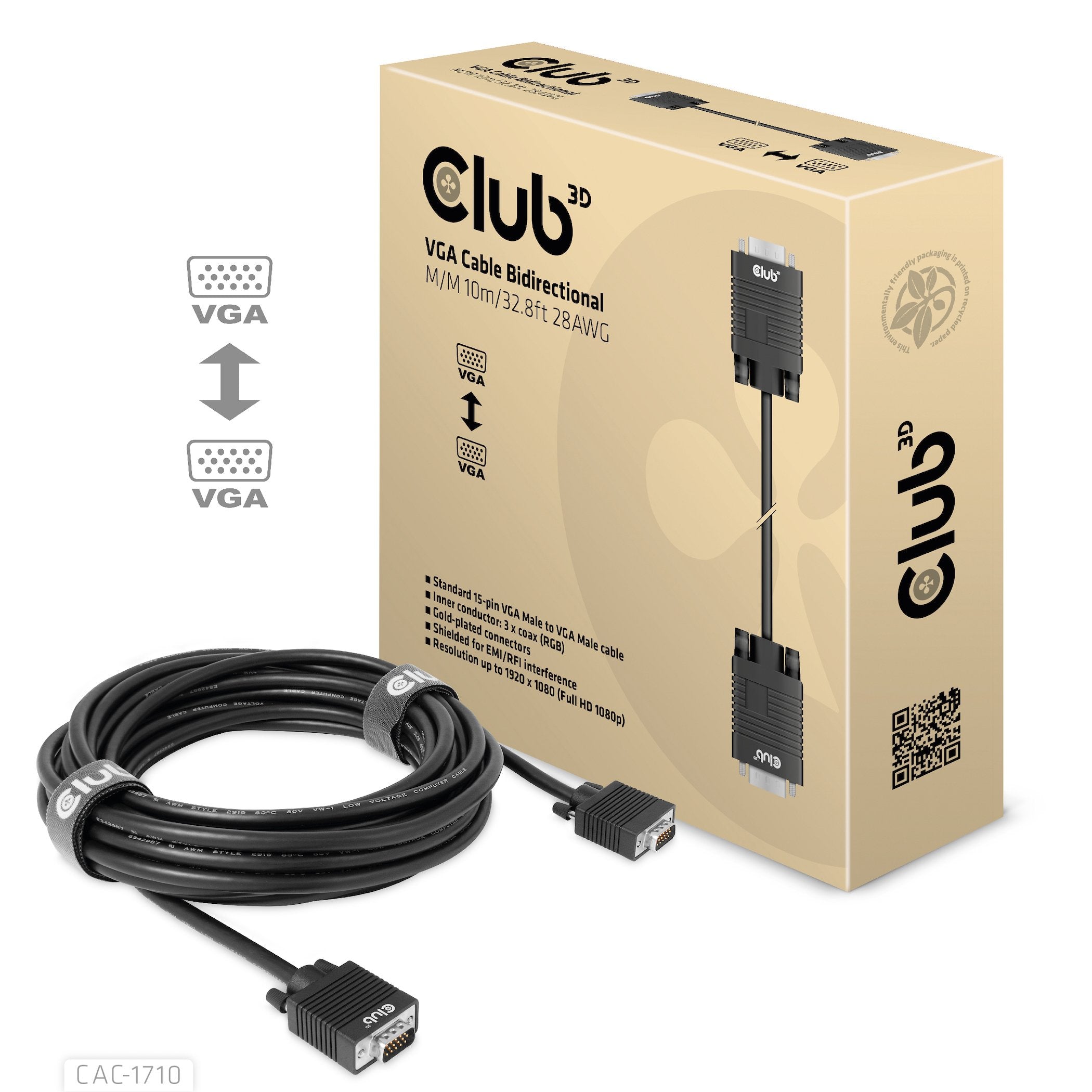 EAN 8719214472191 - CLUB3D CAC-1710 cable VGA 10 m VGA (D-Sub) Negro imagen 2