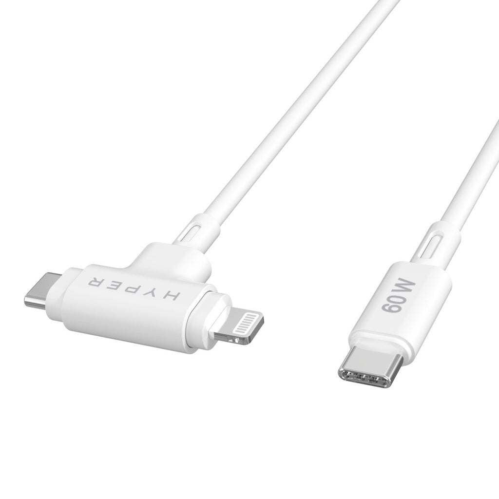 Hyperjuice Cable Lightning 24 Pin Usb-C Macho A 24 Pin Usb-C Lightning Macho 1.5 M Blanco