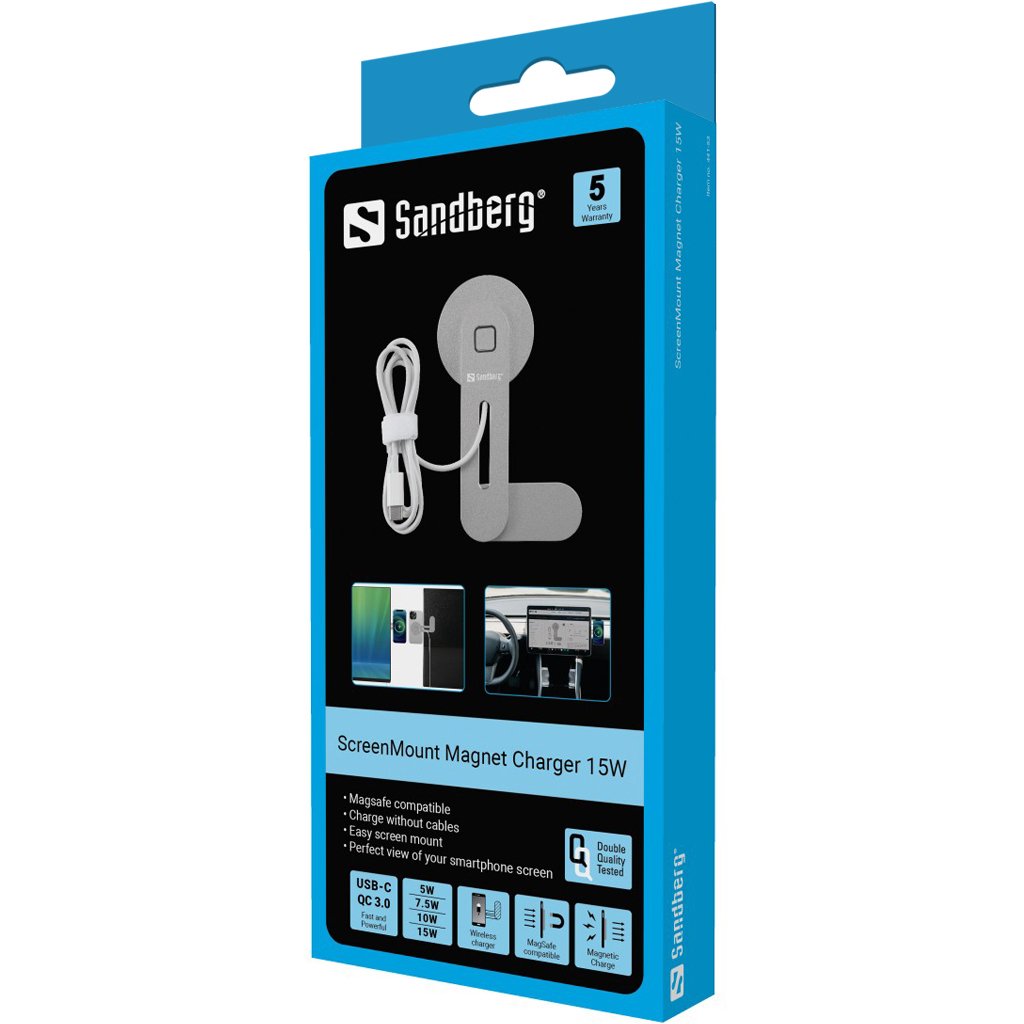 EAN 5705730441530 - Sandberg 441-53 cargador de dispositivo móvil Smartphone Gris USB Cargador inalámbrico Auto, Interior imagen 9