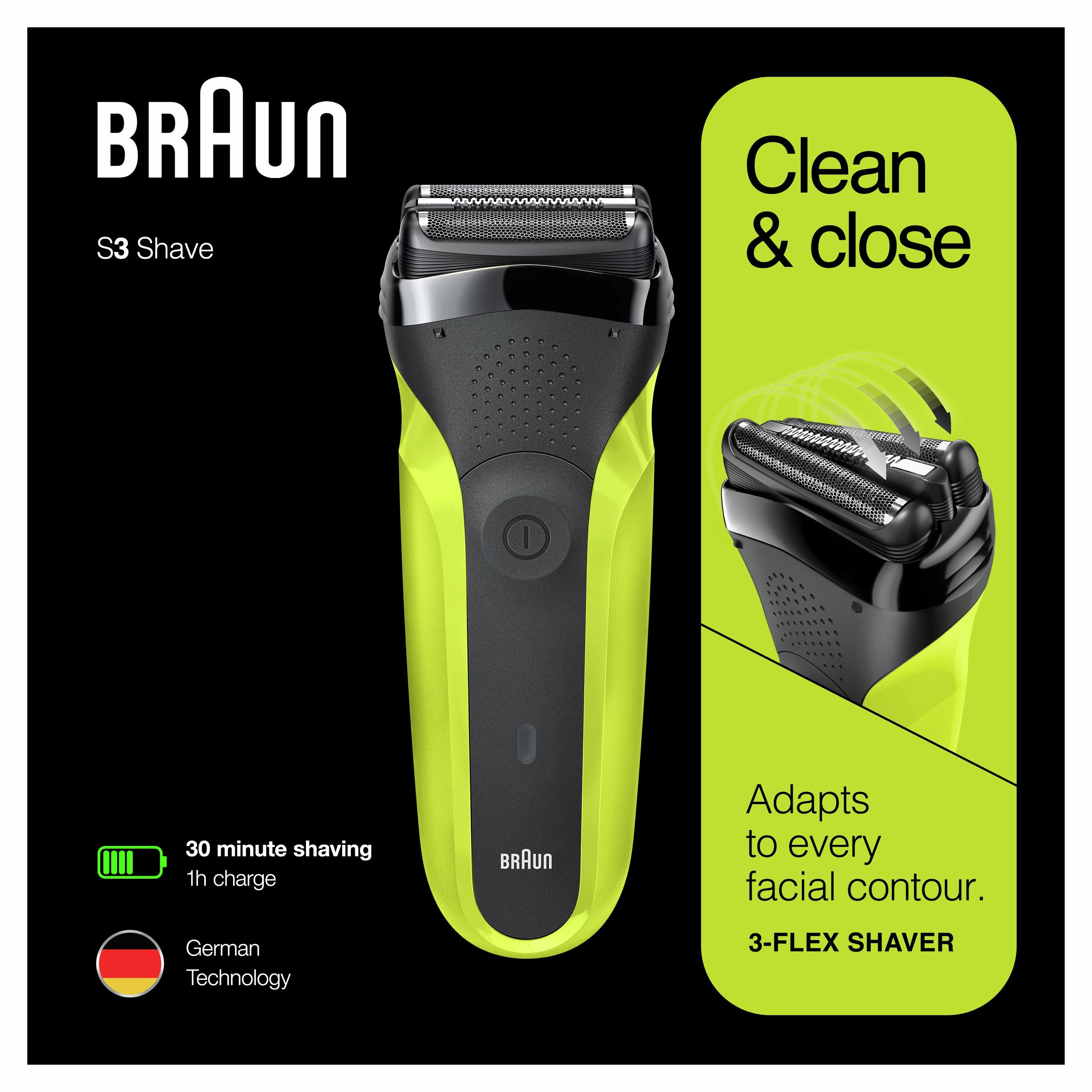 EAN 4210201276326 - Braun Series 3 81702940 afeitadora Máquina de afeitar de láminas Recortadora Negro, Verde imagen 1