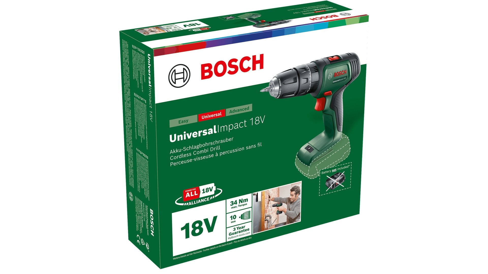EAN 4053423225242 - Bosch Universal Impact 18V 1450 RPM Sin llave 1,3 kg Negro, Verde, Rojo imagen 3