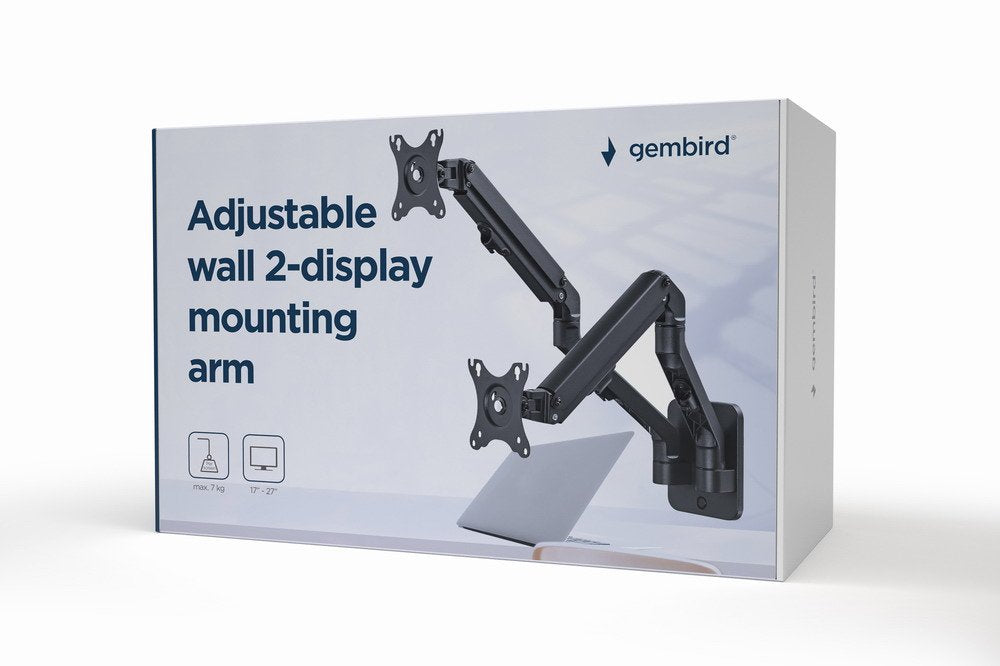 Ajustable Wall Display Mounting Arm Up To 27" 7 Kg Gembird