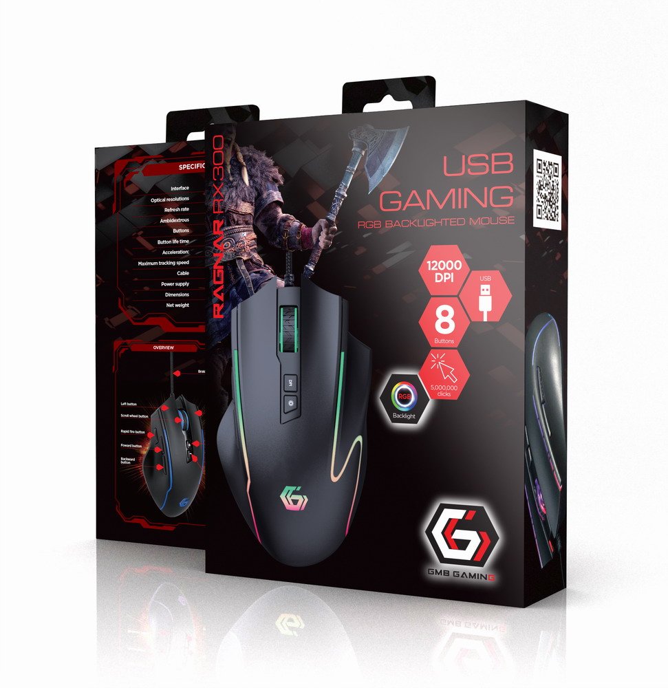 Gembird Gaming-Raton 7-Tamen Led-Beleuchtung Negro