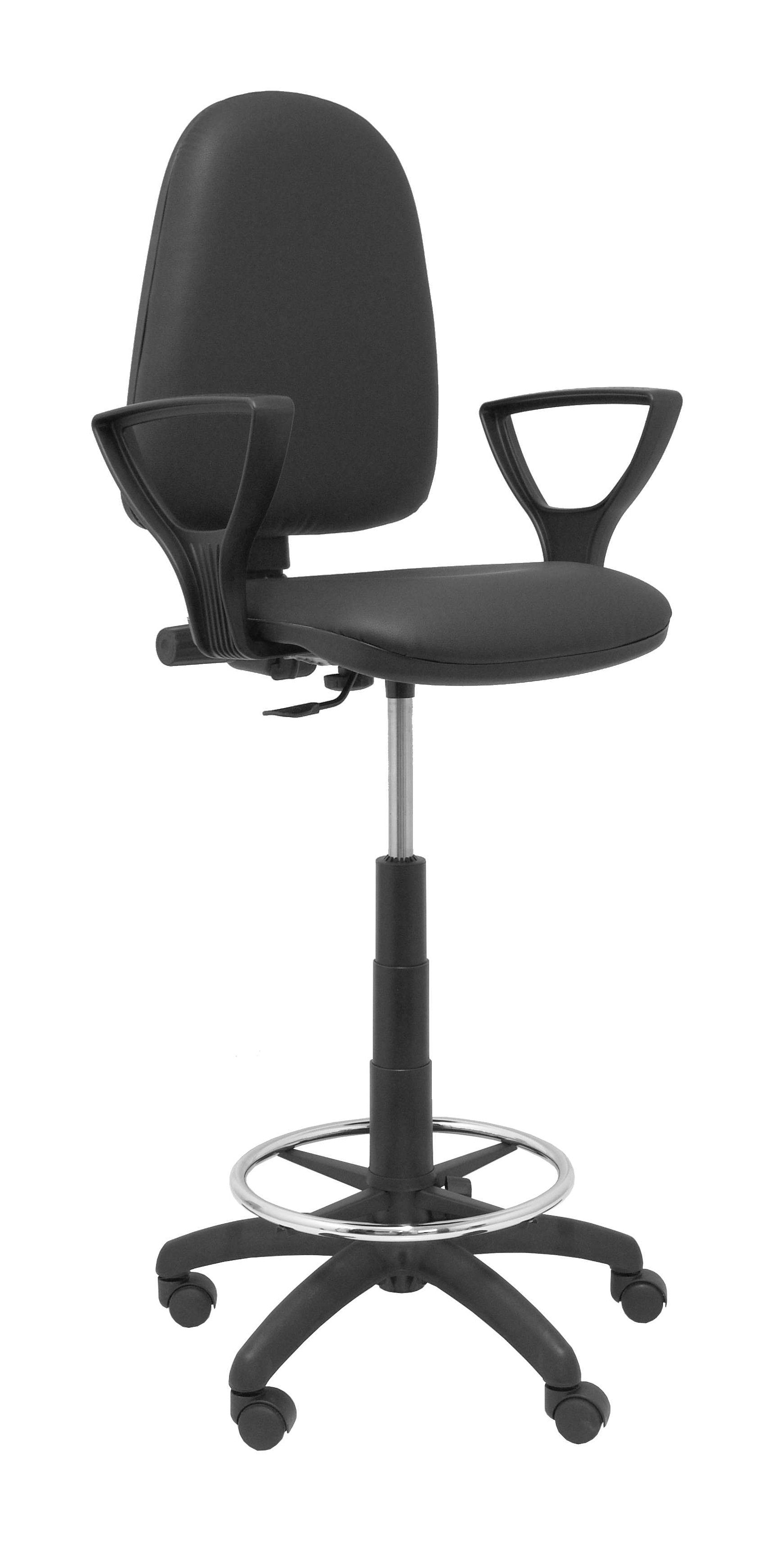 Taburete Ayna Similpiel Negro Con Brazos