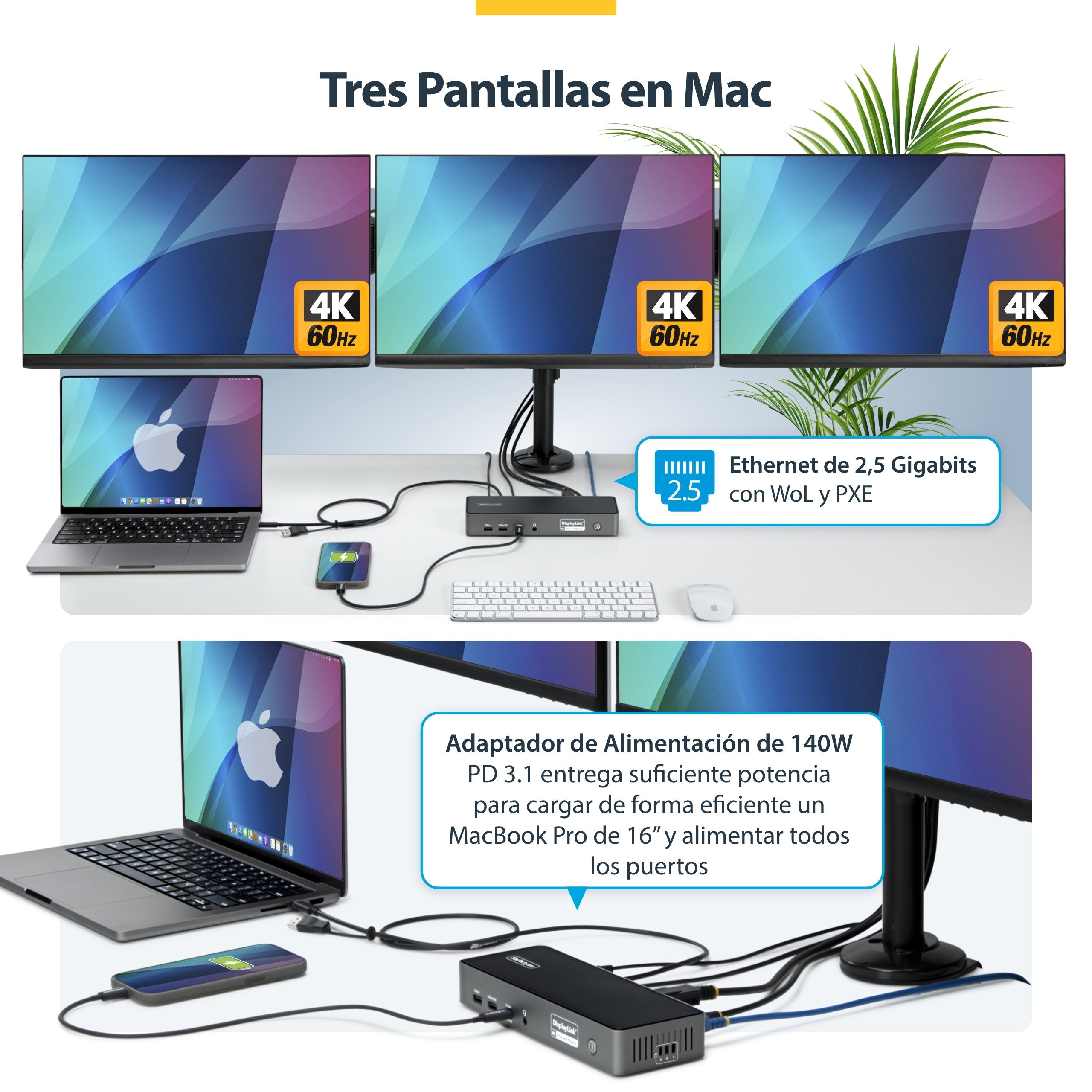 EAN 0065030912945 - StarTech.com DK30C2DPEPRUE base para portátil y replicador de puertos Alámbrico USB 3.2 Gen 1 (3.1 Gen 1) imagen 4