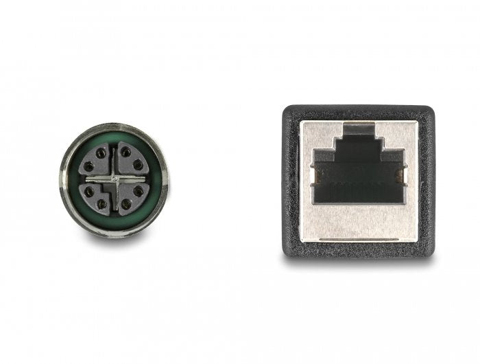 Delock Cable De Red M12 X-Kodiert 8 Pin Hembra A Rj45 Hembra 50 Cm