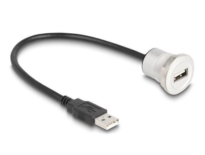 Delock Usb2.0 Typ-A Einbaubuchse Mit Cablep. St. Alu.30cm