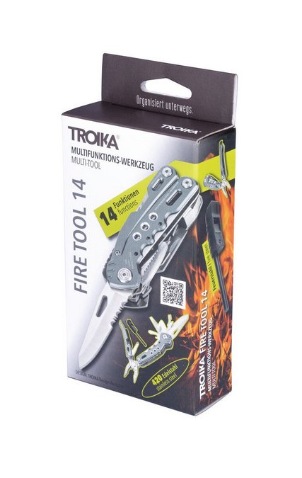 Alicate Troika Tol45/Gy Multiherramienta Llavero 14 Herramientas Gris