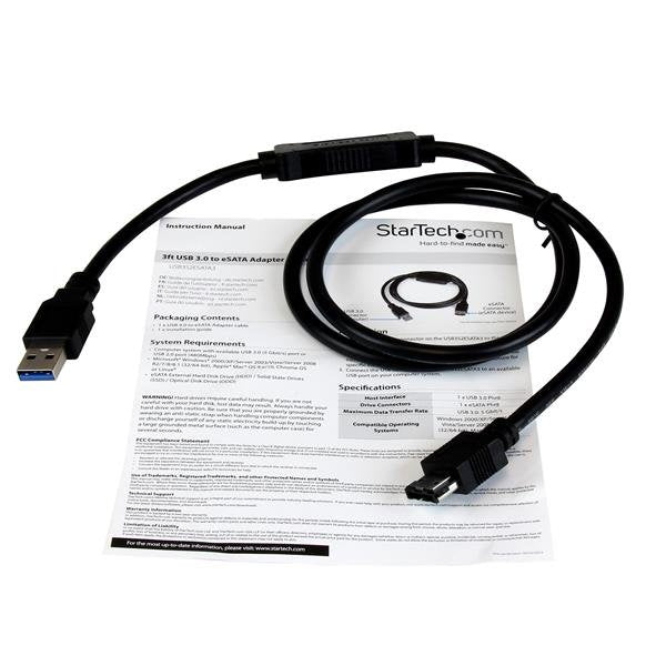 Startech Cable De 91cm Adaptador Usb 3.0 A Esata Para Disco Duro O Ssd - Sata De 6 Gbps
