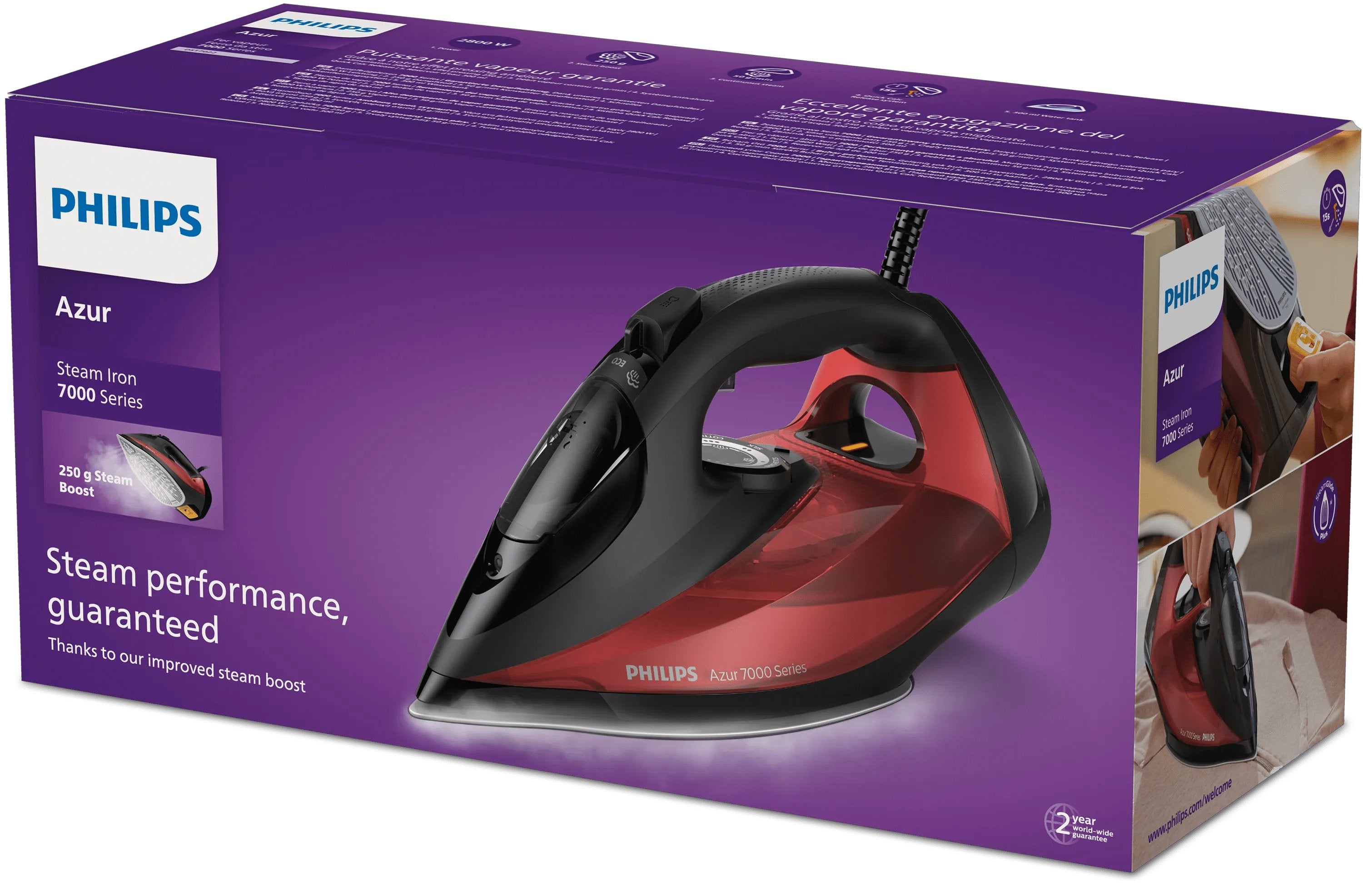 EAN 8720389015618 - Philips 7000 series DST7022/40 plancha Plancha a vapor Suela SteamGlide Plus 2800 W imagen 4