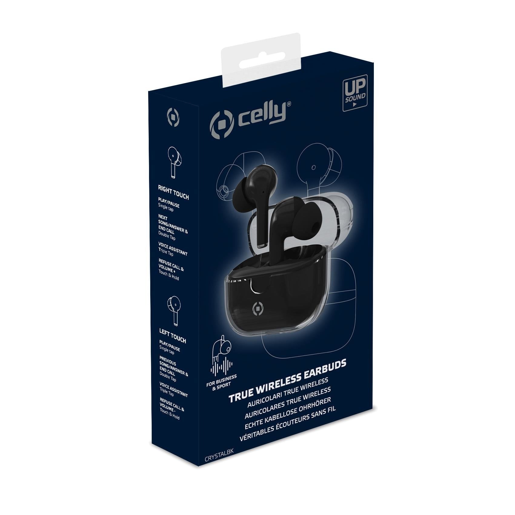Celly Clear Auriculares True Wireless Stereo (Tws) Usb Tipo C Bluetooth Negro