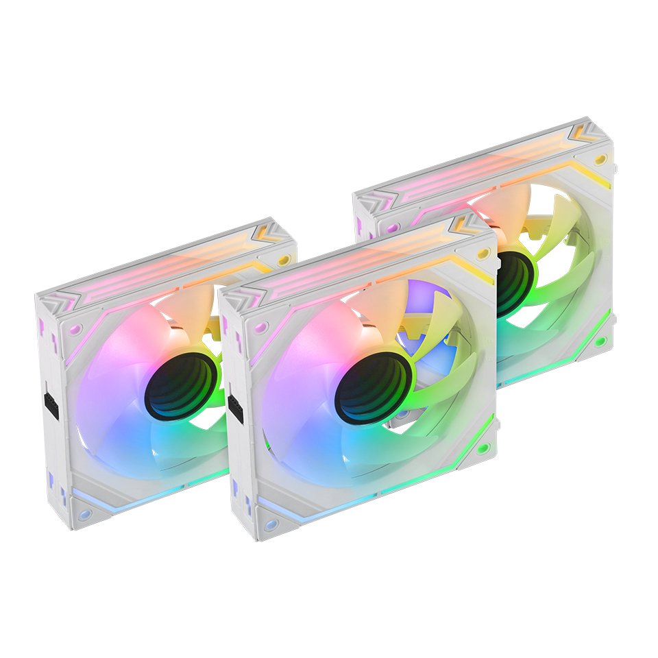 Pack 3 Ventiladores Mars Gaming Mf-Linkfinitykit 12cm Argb Blancos
