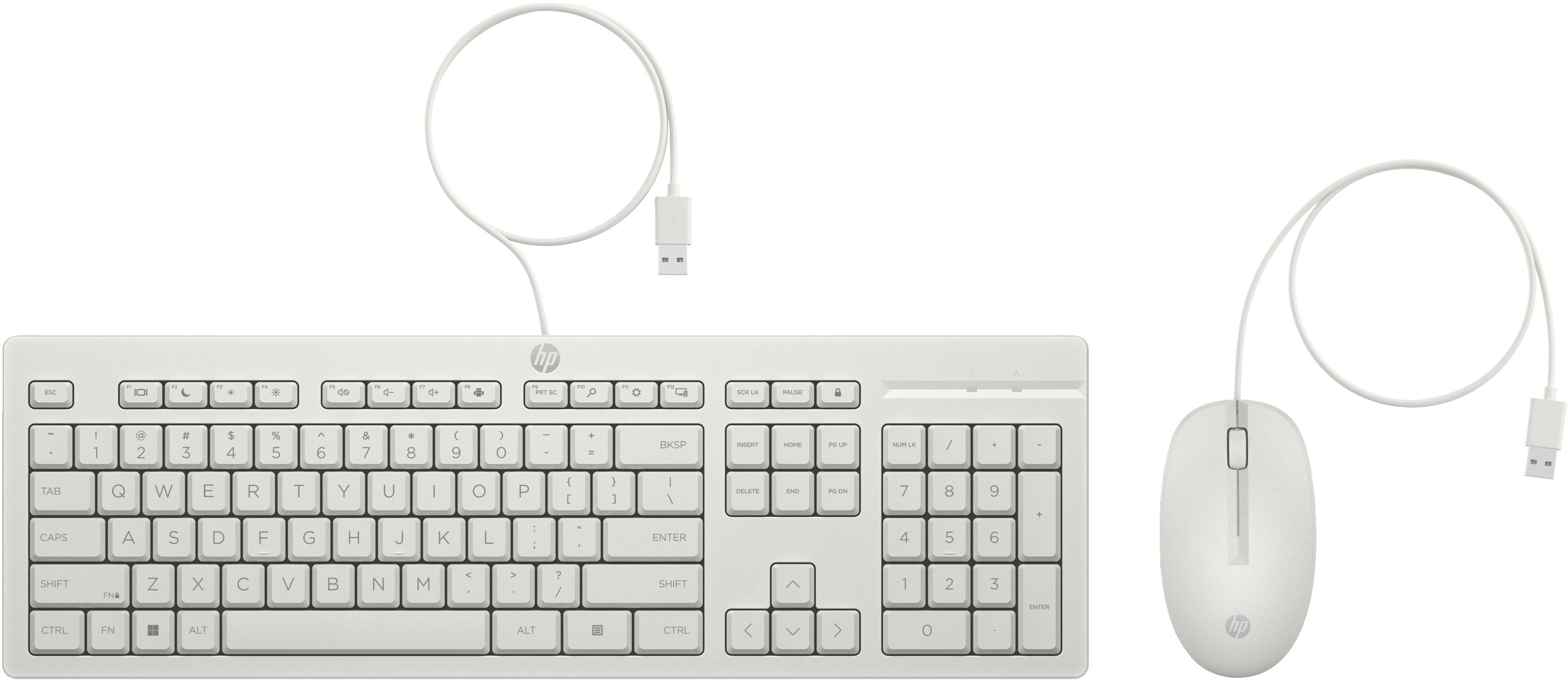 EAN 0197497602012 - HP 225 Wired Mouse and Keyboard Combo White teclado Ratón incluido Oficina USB imagen 1