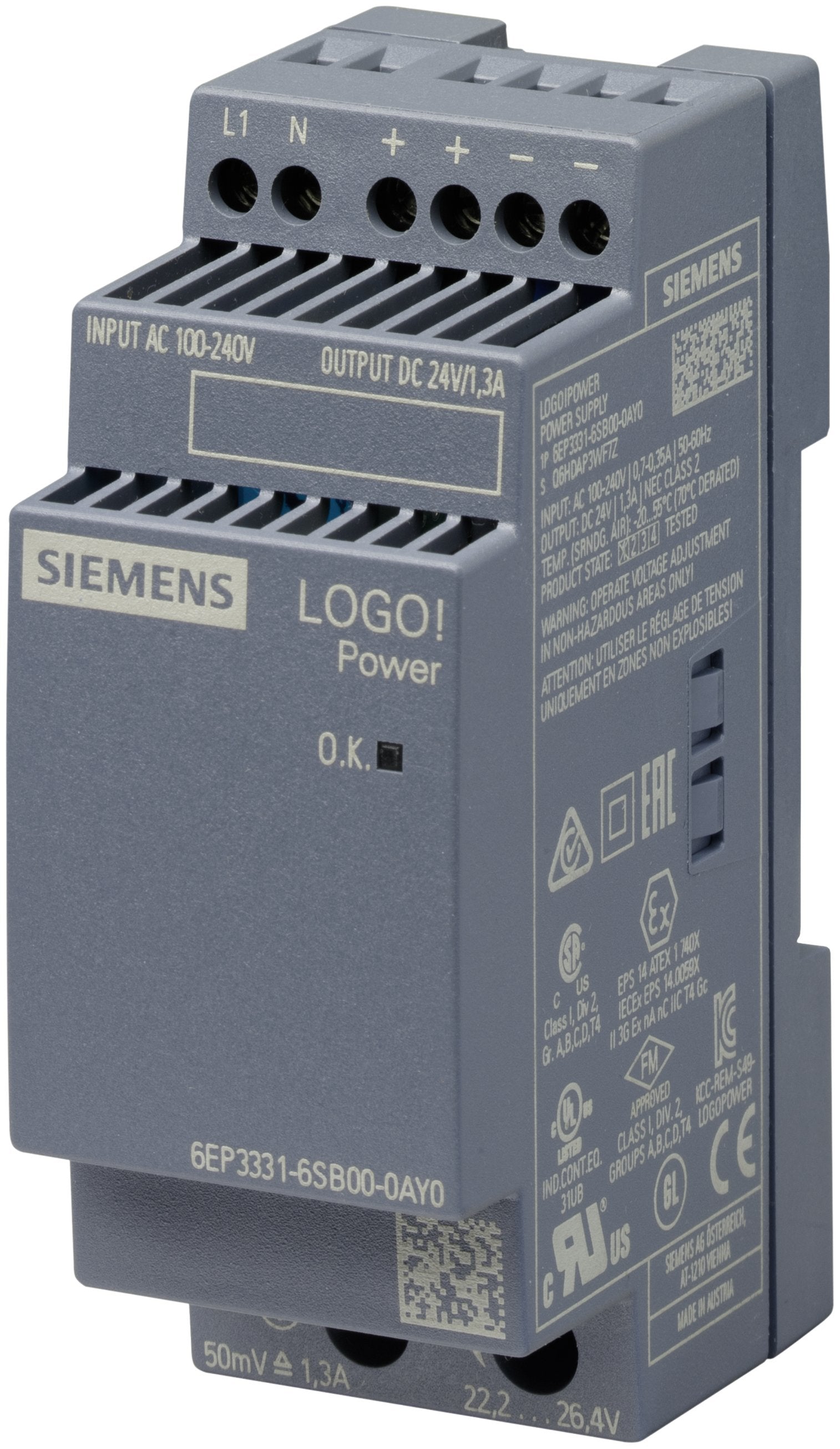Siemens 6ep33316sb000ay0 Logo!Power 24v 1,3a Geregelte Stromversorgung