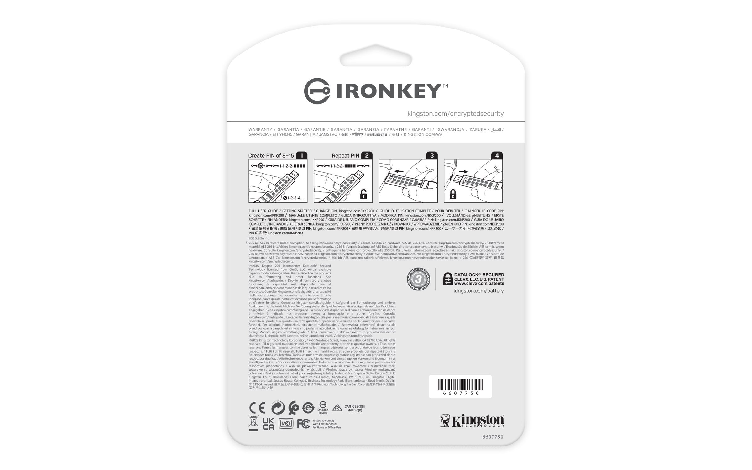 EAN 0740617330069 - Kingston Technology IronKey Keypad 200 unidad flash USB USB tipo A 3.2 Gen 1 (3.1 Gen 1) Azul imagen 4