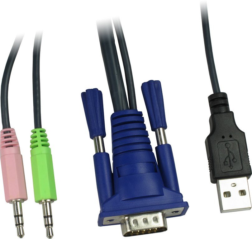 Inter-Tech Kvm-As-41ua Interruptor Kvm Negro, Switch Kvm 1920 X 1440 Pixeles, Negro