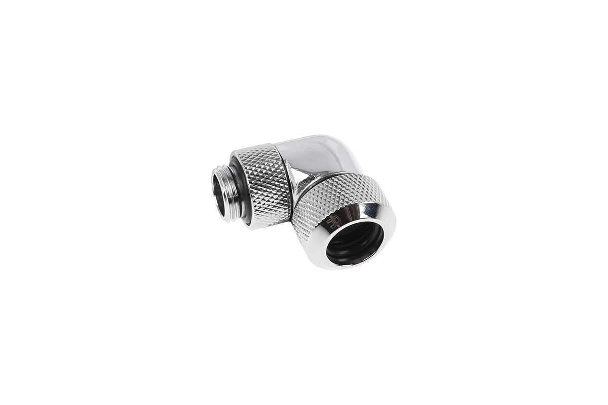 Alphacool Icicle 13 Mm Hardtube 90° Conexión (Cromo, G1/4 Para Tubos De Latón Acrílico - Cromo)