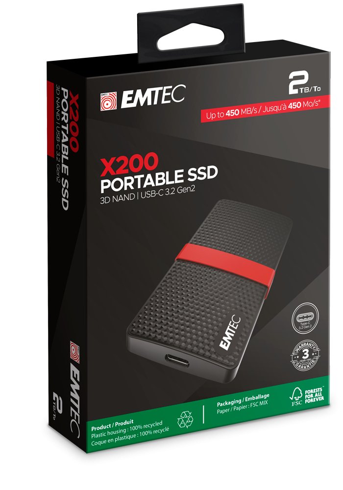 Emtec Ssd 2tb 3.2 Gen2 X200 Portable 4k