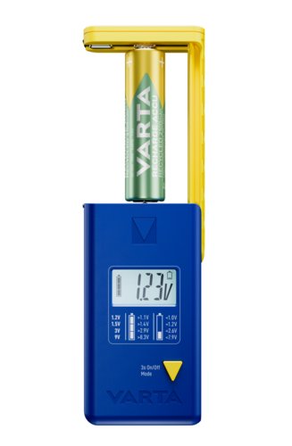EAN 4008496073849 - Varta LCD Battery Tester medidor de energía y batería Azul, Amarillo imagen 1