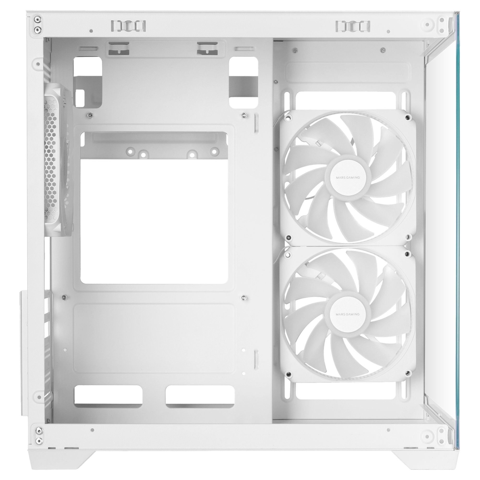 Caja Pc Micro Atx Mars Gaming Mc-View3w Gpu Max 330mm Cristal Templado Panoramico Argb Usb-C Blanca