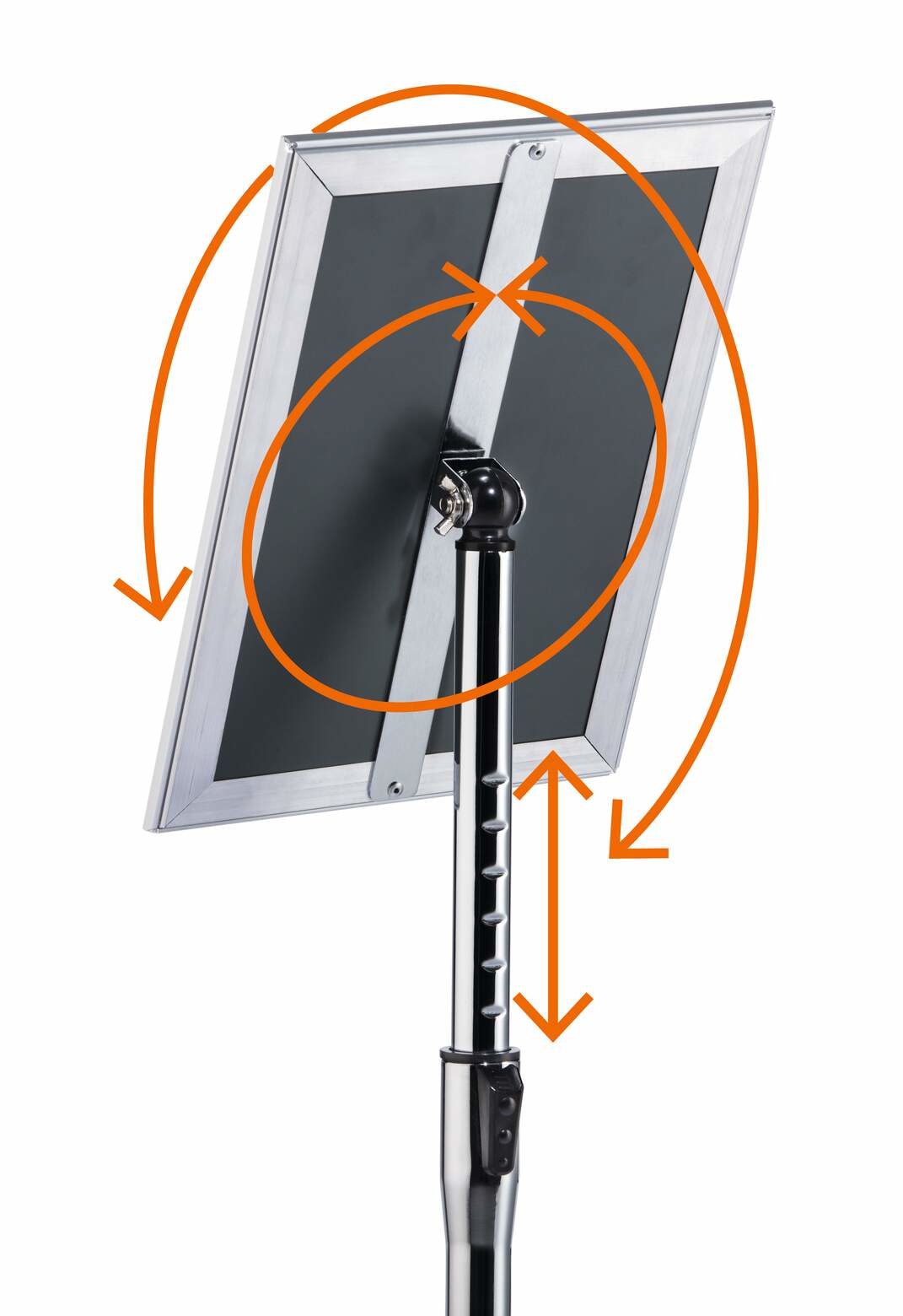 Soporte De Suelo Durable Info Marco De Aluminio A4 Plateado