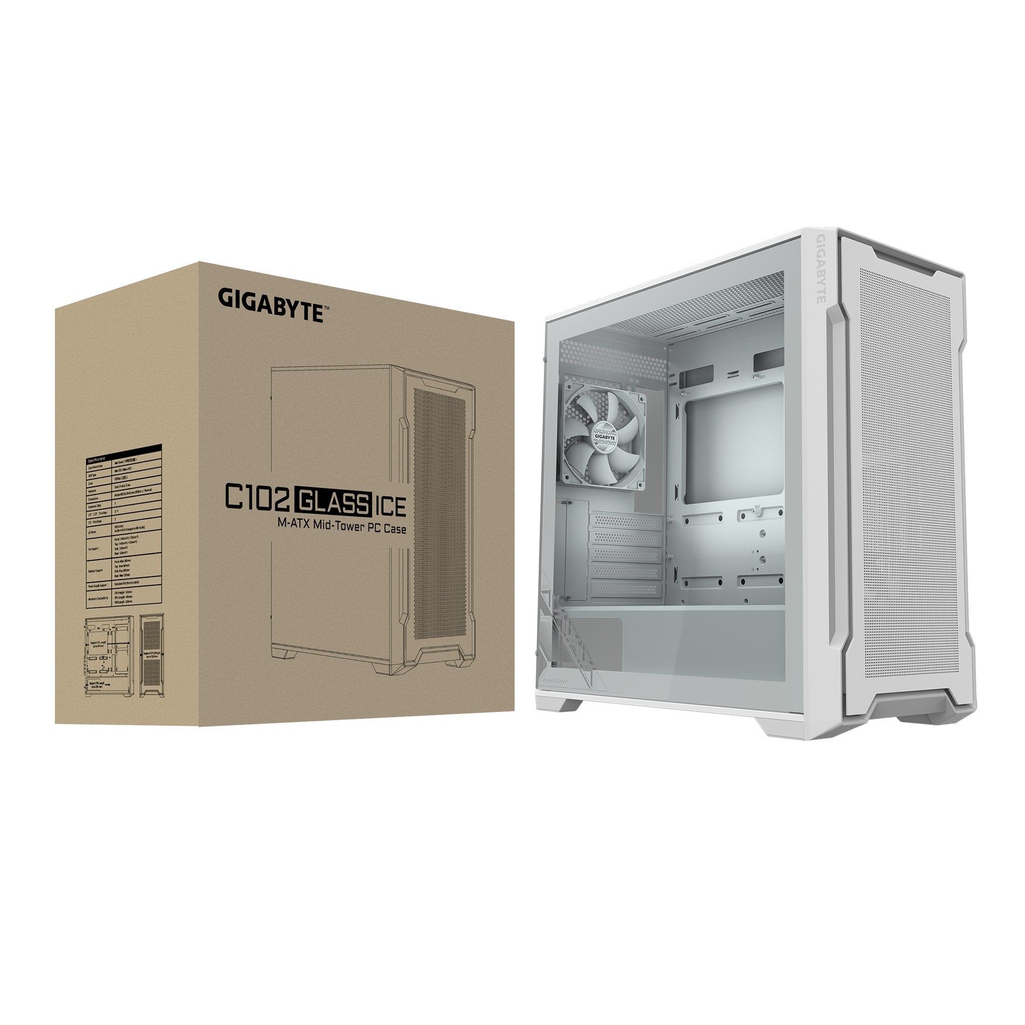 EAN 0810162140441 - GIGABYTE C102 GLASS Midi Tower Blanco imagen 8