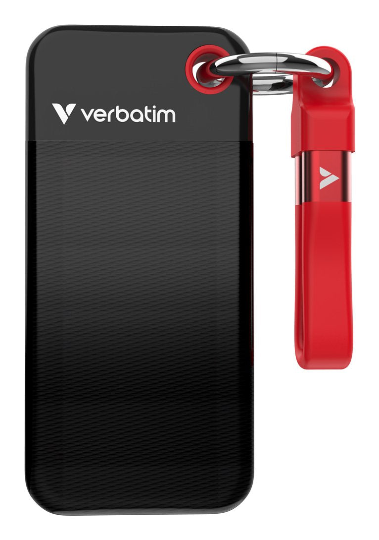 Verbatim Ssd 128gb, Usb 3.2, Tipo-C, Pocket, Negro/Rojo