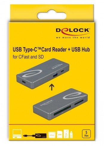 Lector De Tarjetas Usb Usb De Delock, Lector De Tarjetas Gray, + Usb Hub 91754