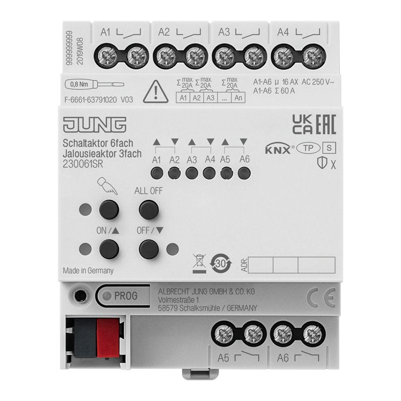 Jung 230061sr Knx Schaltaktor 6f Knx Jalousieaktor