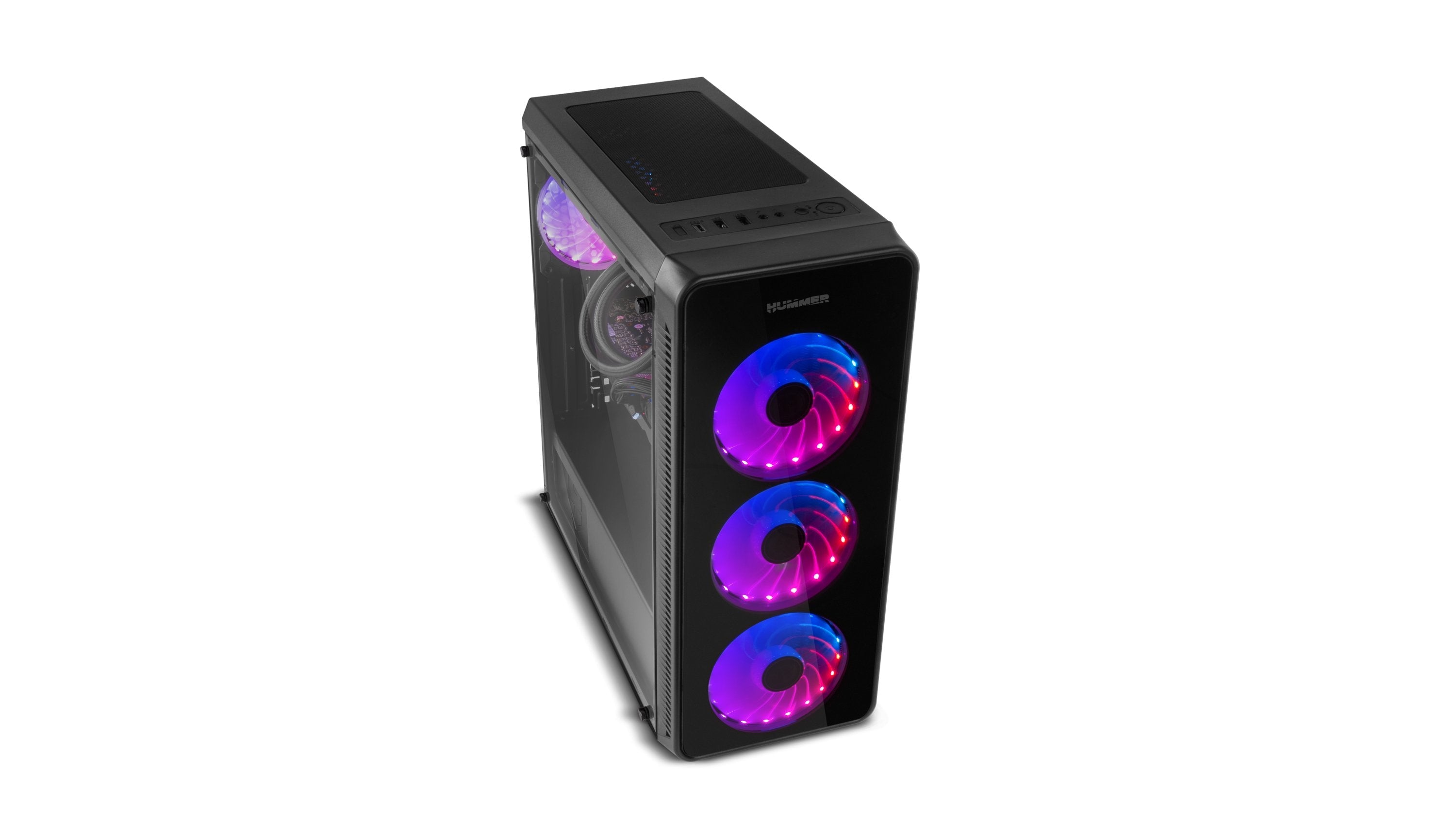 Caja Pc Nox Atx Hummer Tgm Rainbow 1xusb3.0 2xusb2.0 Negro Rgb