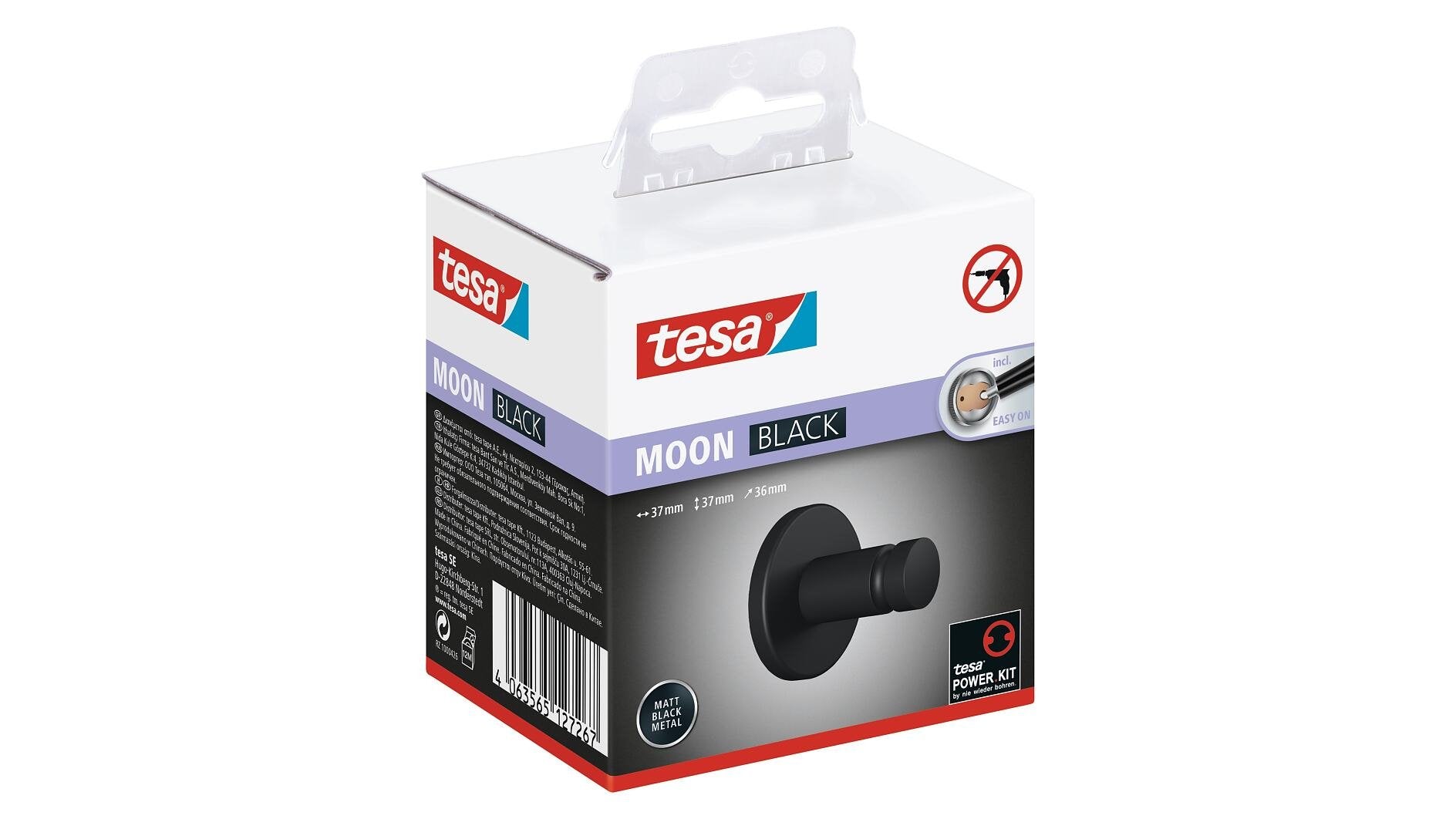 EAN 4063565127267 - TESA MOON BLACK Interior Gancho toallero Negro imagen 2