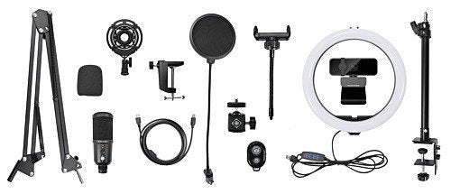 Deltaco Streaming Kit (Mikro, Lichtring, StNder U.A.)