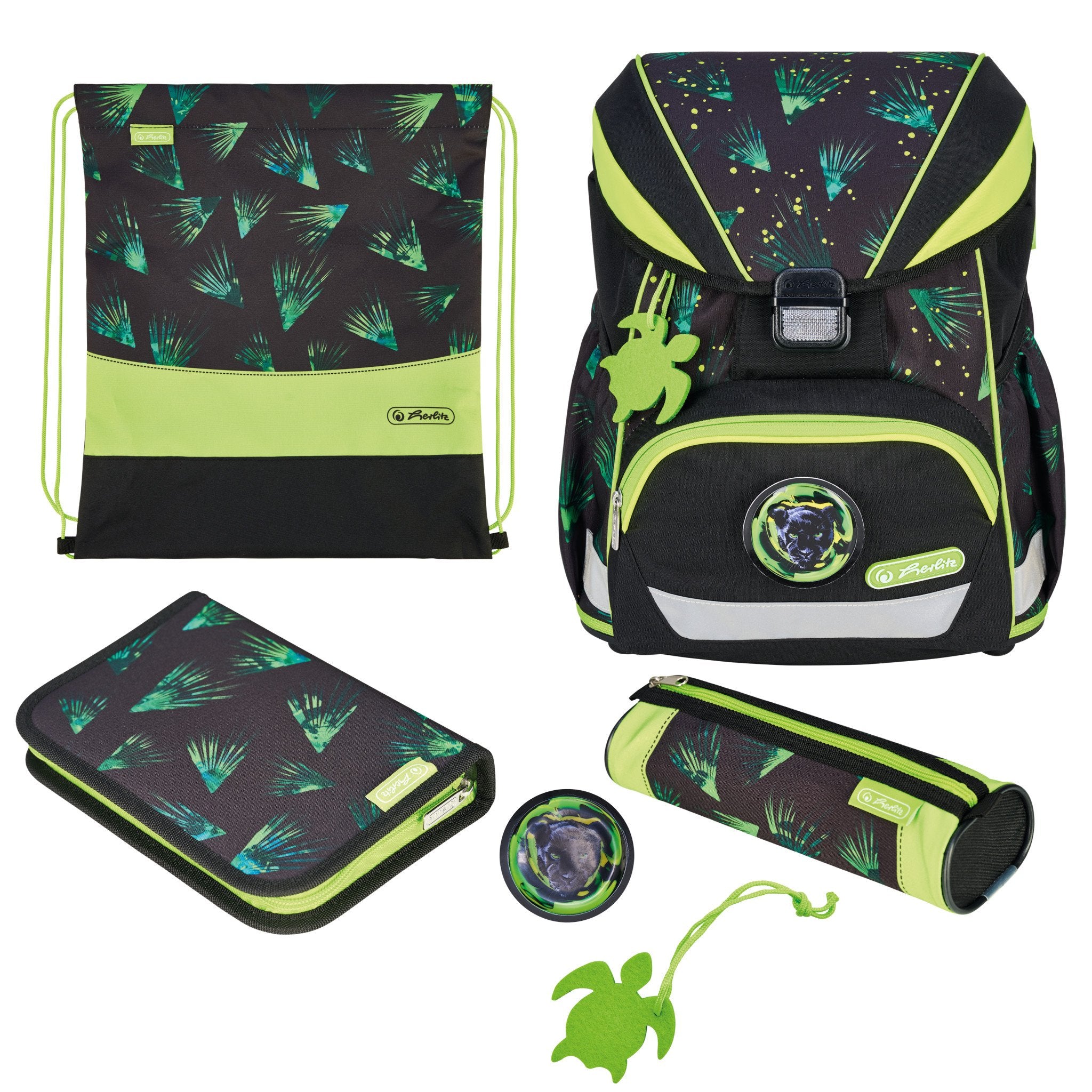EAN 4008110396477 - Herlitz UltraLight XL Plus Explorer juego de mochila escolar Niño Poliéster Negro, Verde imagen 1