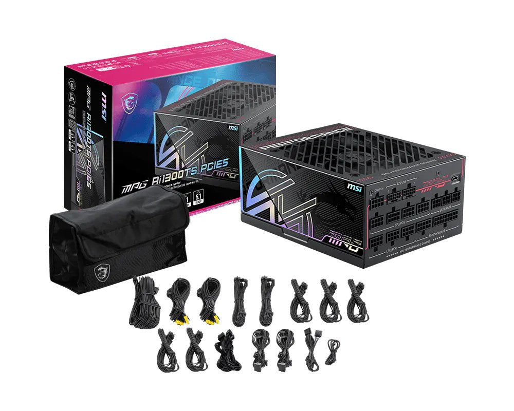 Fuente De Alimentación Msi Mpg Ai1300ts Pcie5 1300 W 24-Pin Atx Atx Negro