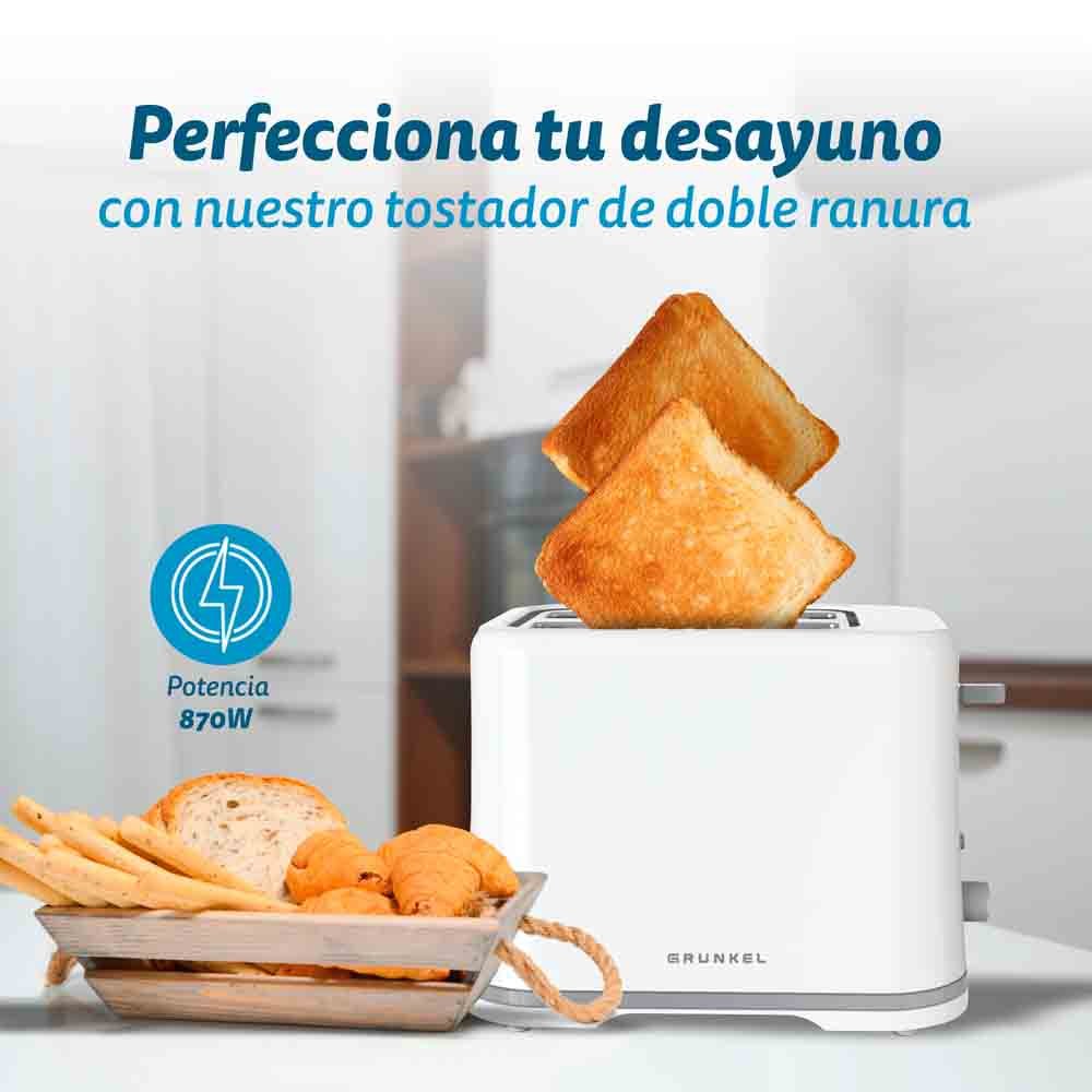 Tostador Grunkel Pan Molde, Doble Ranura, Con 6 Niveles Tostado