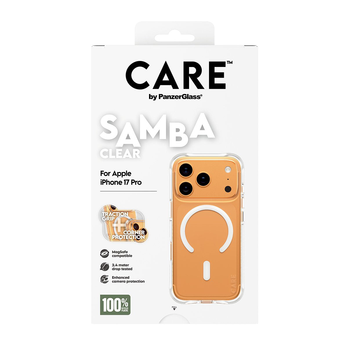EAN 5715685027055 - PanzerGlass CARE by ® Fashionable Case Samba Transparent w. White MagSafe iPhone 17 Pro funda para teléfo imagen 3