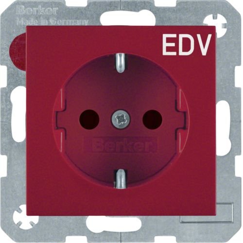 Berker 47238922 Steckdose Schuko S.1 Rot, Glänzend Edv