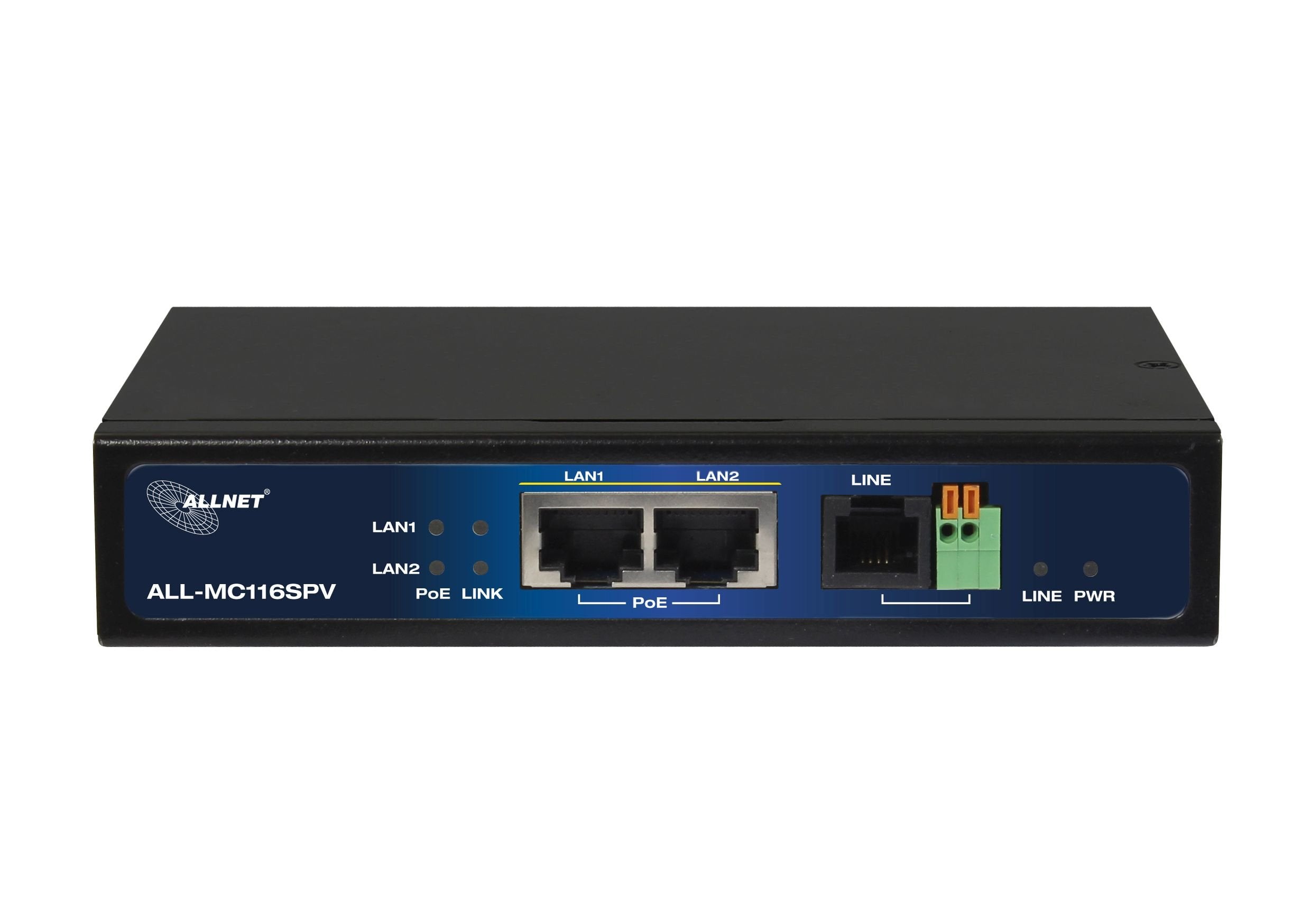 Allnet Isp Bridge Modem Vdsl2 Con Vectoring/Point-To-Point Slave-Modem & 2x Poe Ieee802.3at Ports Unmanaged All-Mc116spv-Vdsl2