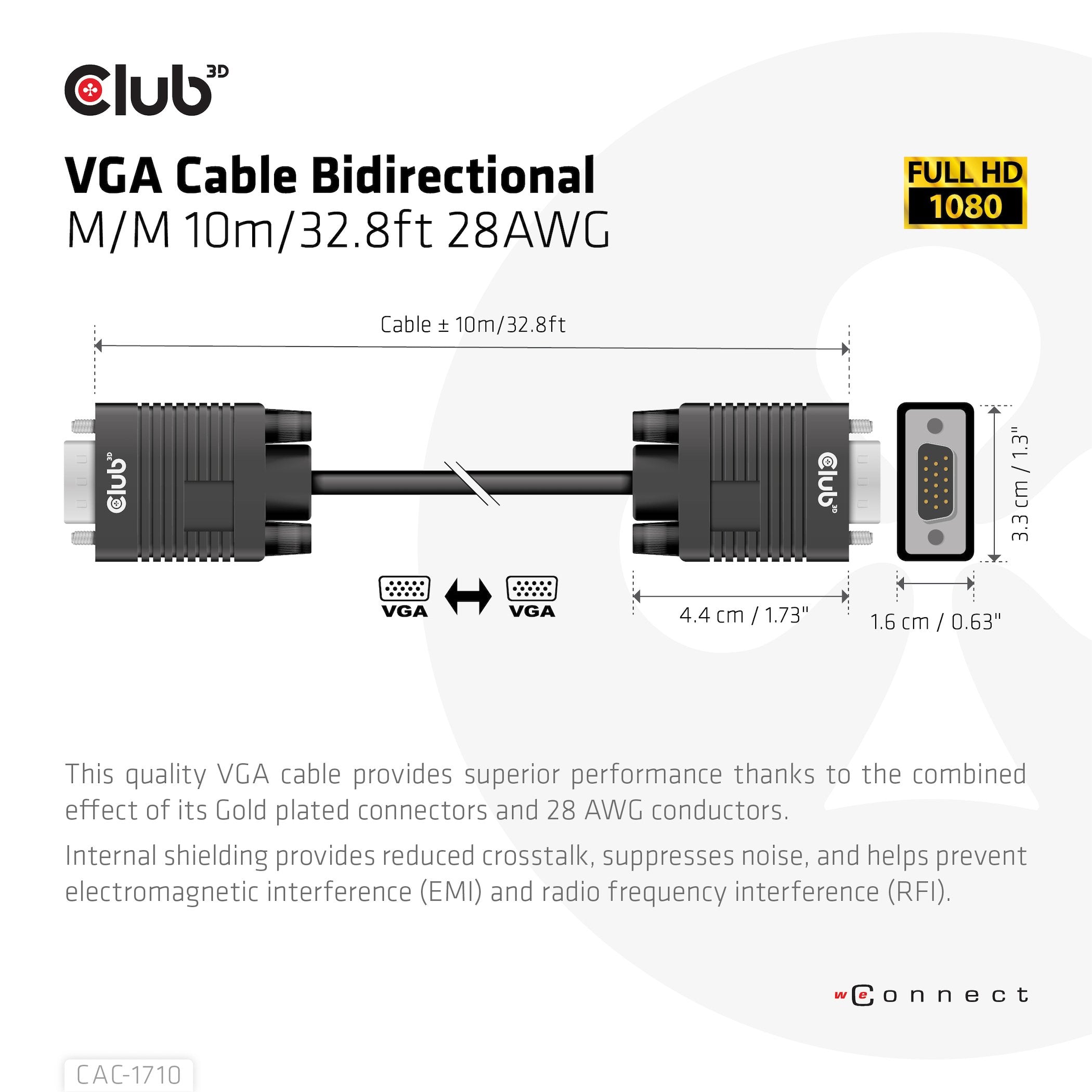 EAN 8719214472191 - CLUB3D CAC-1710 cable VGA 10 m VGA (D-Sub) Negro imagen 4